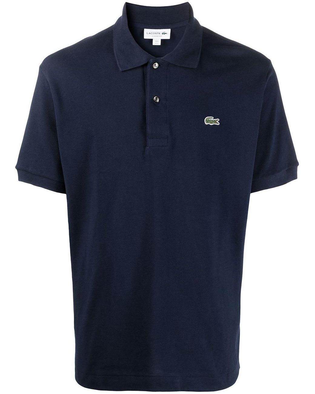Lacoste Logo Patch Short-sleeved Polo Shirt in Blue for Men - Lyst