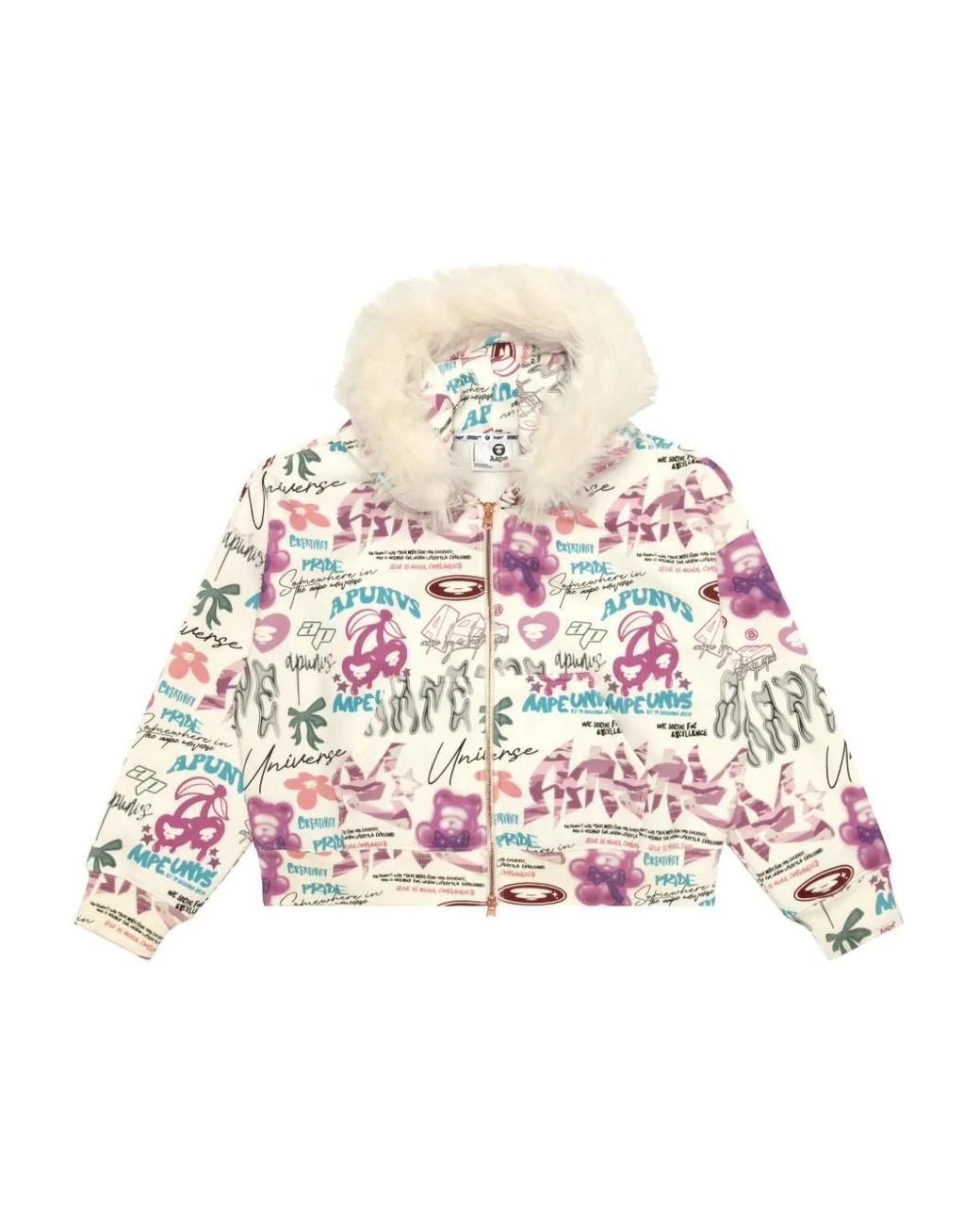 A Bathing Ape White Graphic Hoodie