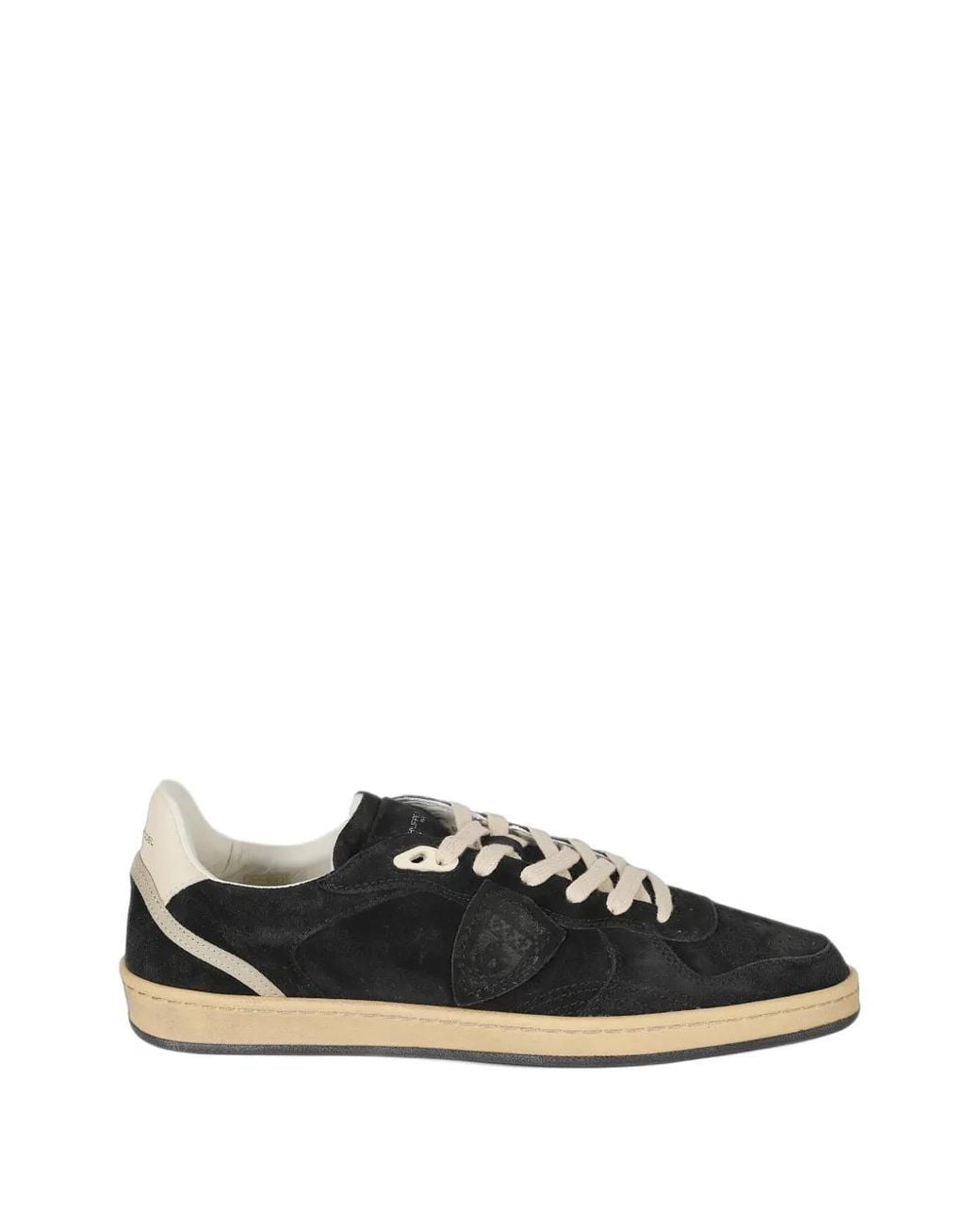 Philippe Model Black Pgal Suede Logo-Patch Sneakers for men
