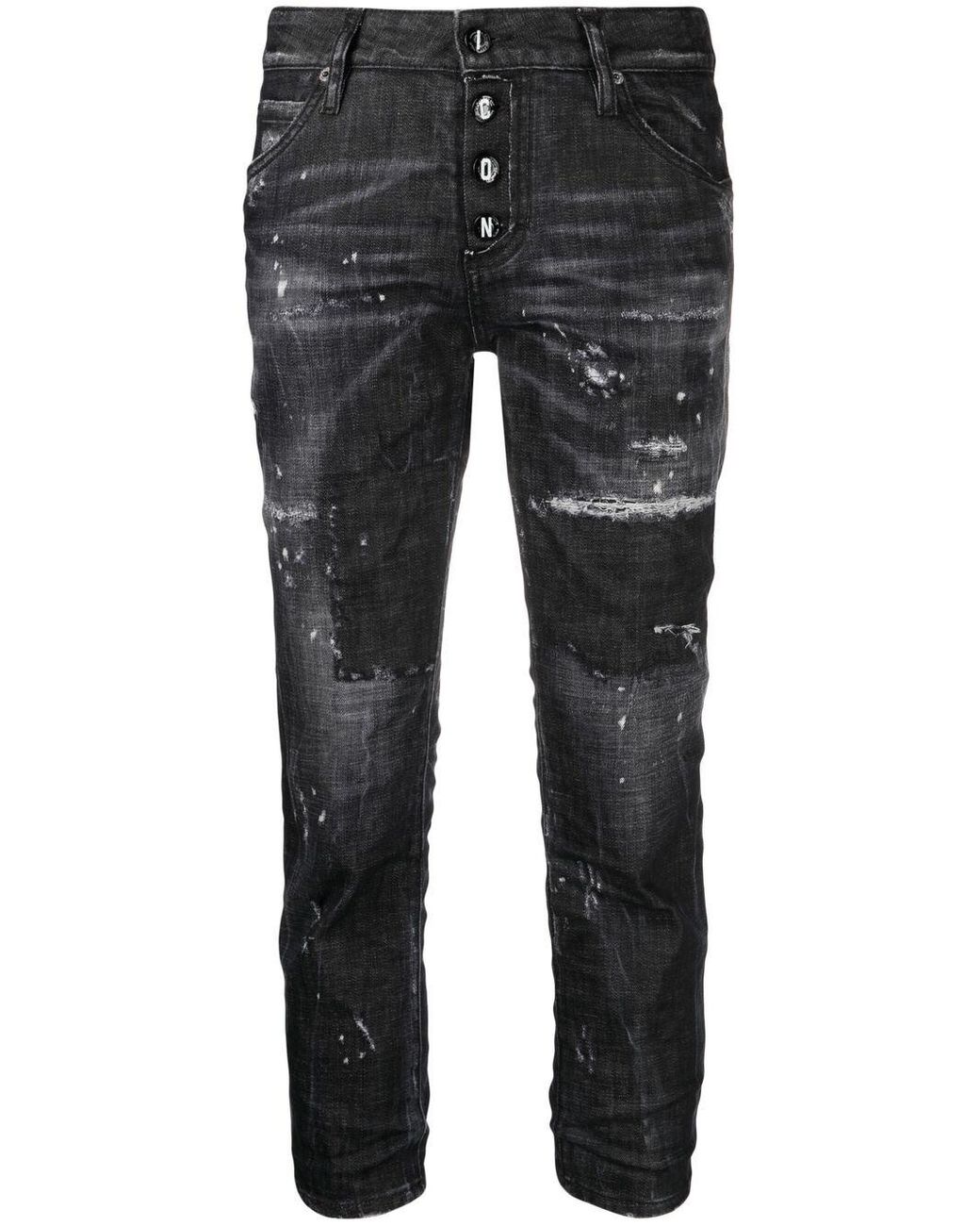 black denim straight leg jeans