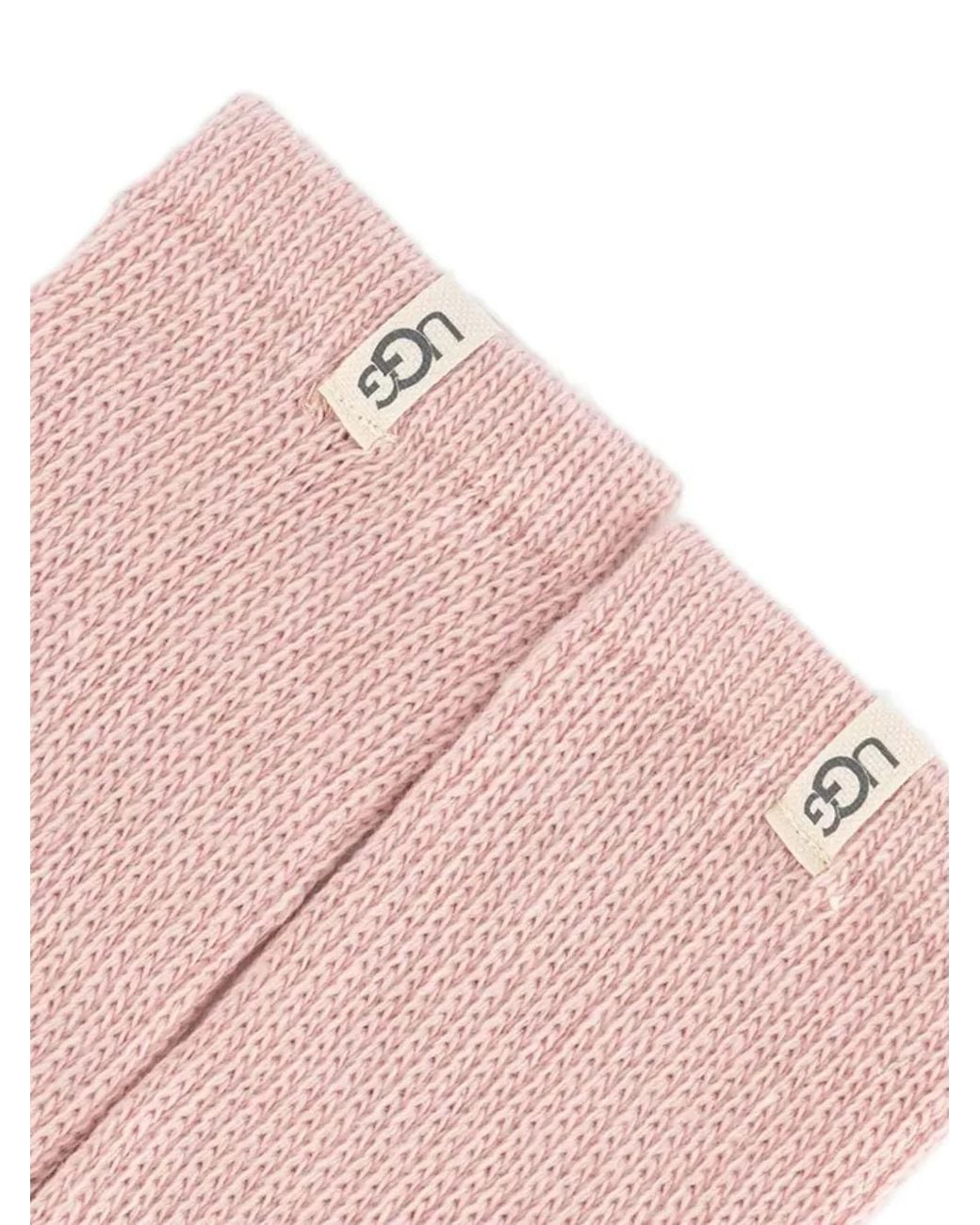 Ugg Pink Logo-Patch Ribbed-Knit Socks