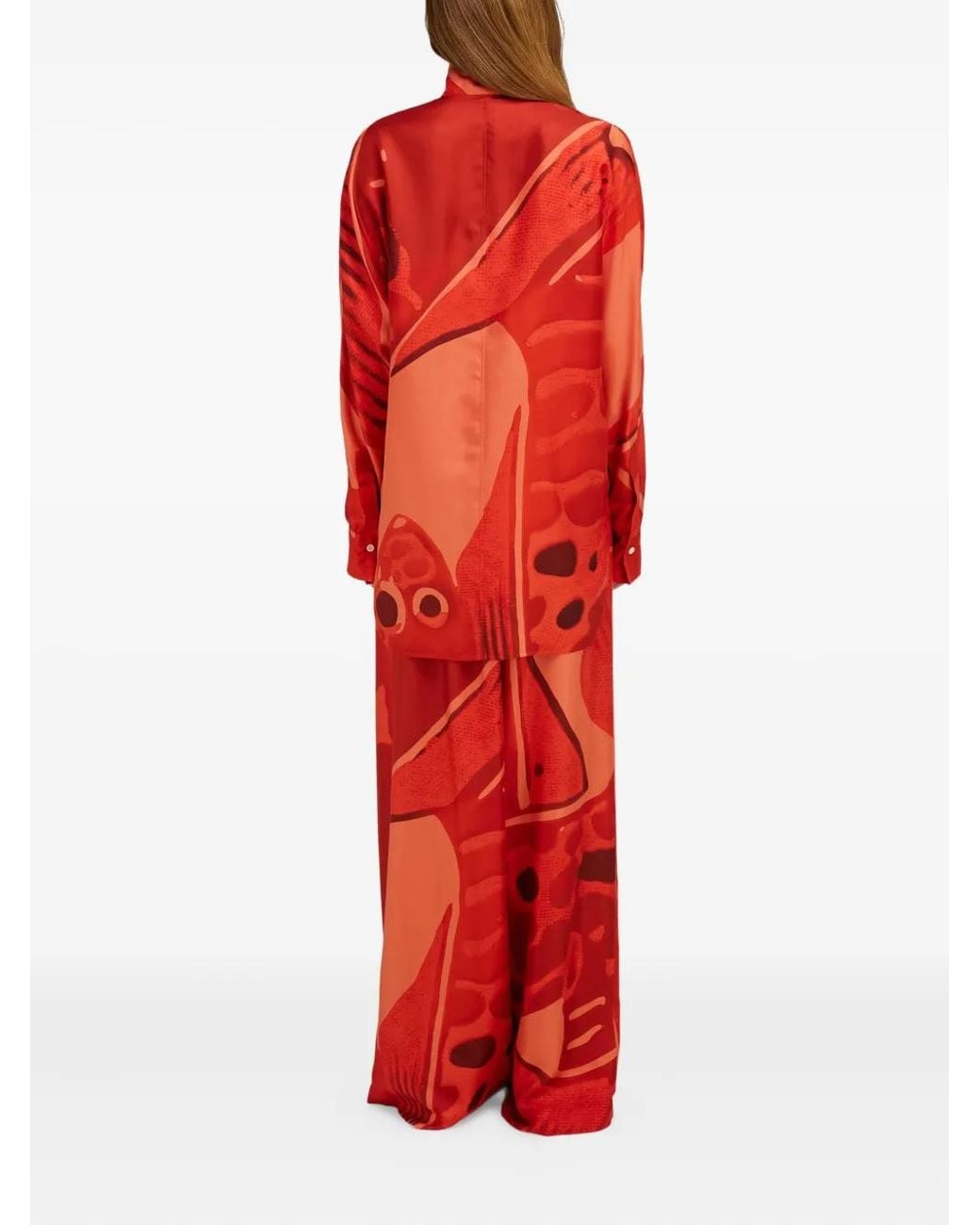 Ferragamo Red Fish Print Shirt With Sash