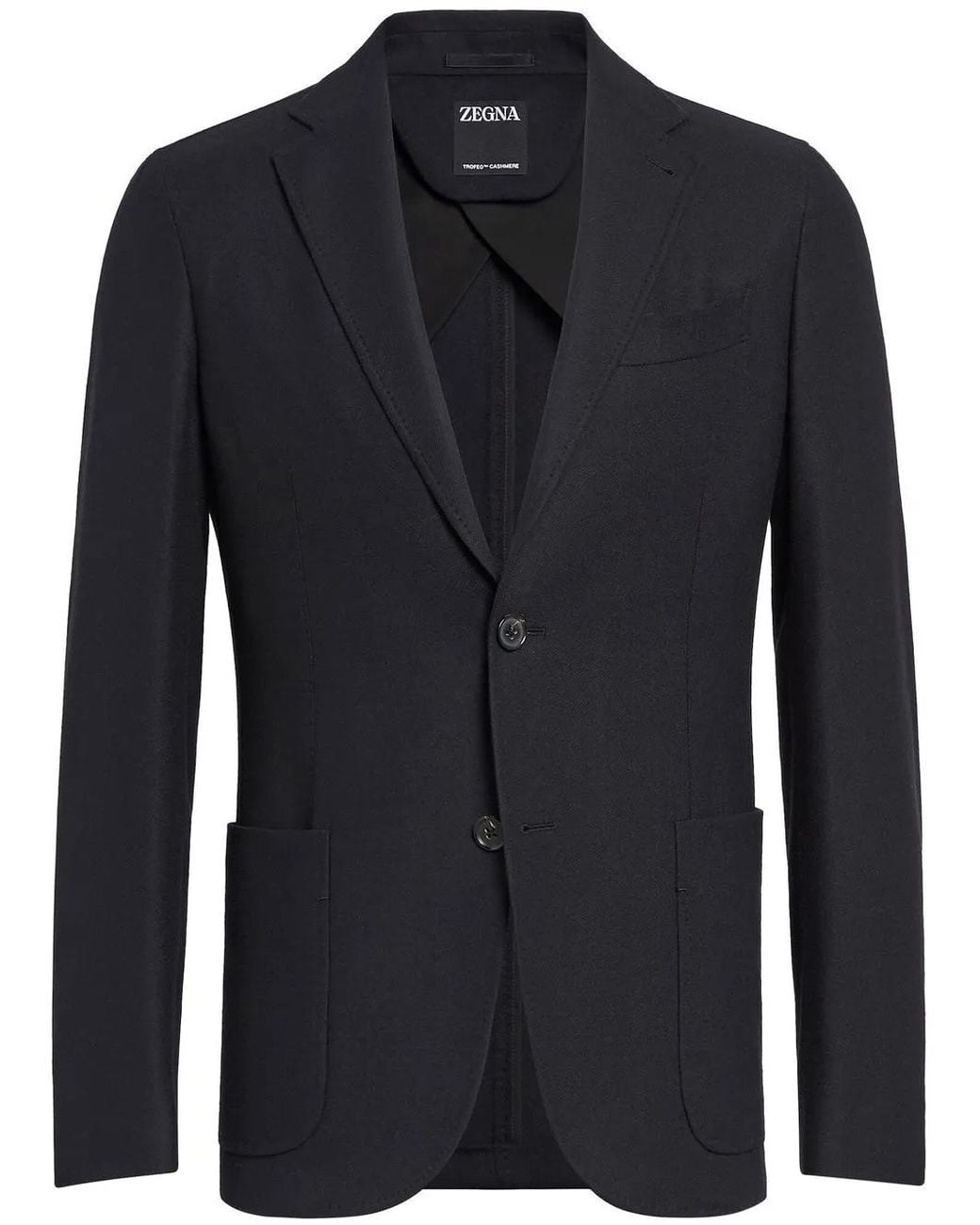 Zegna Blue Single-Breasted Cashmere-Wool Blazer for men