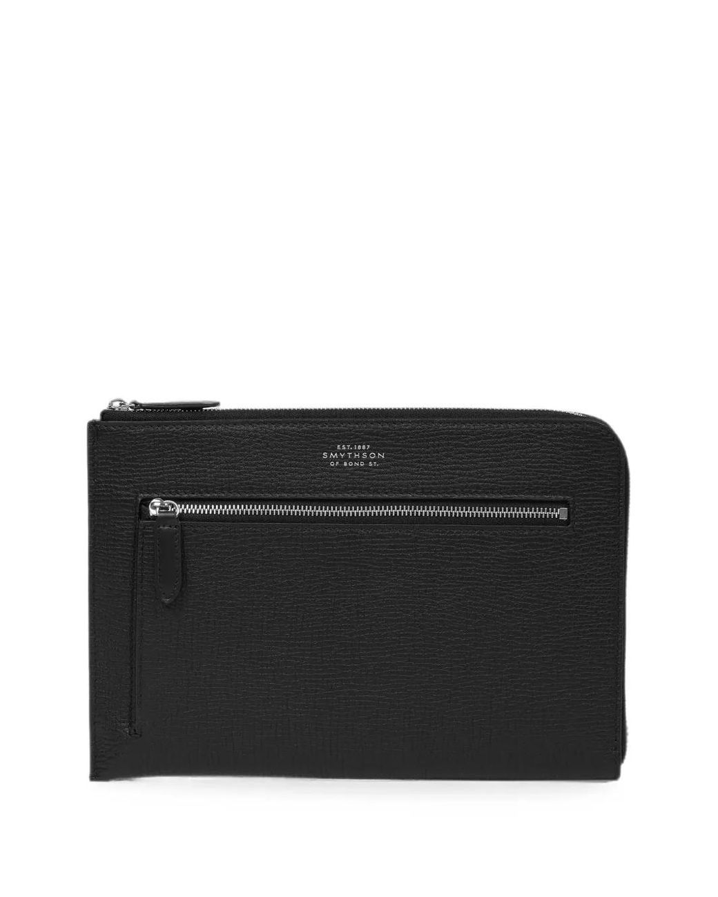 Smythson Black Pochette Ludlow En Cuir