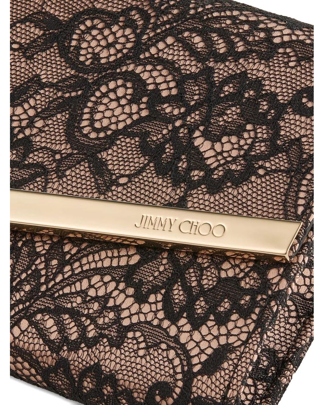 Jimmy Choo Gray Pochette Emmie En Dentelle