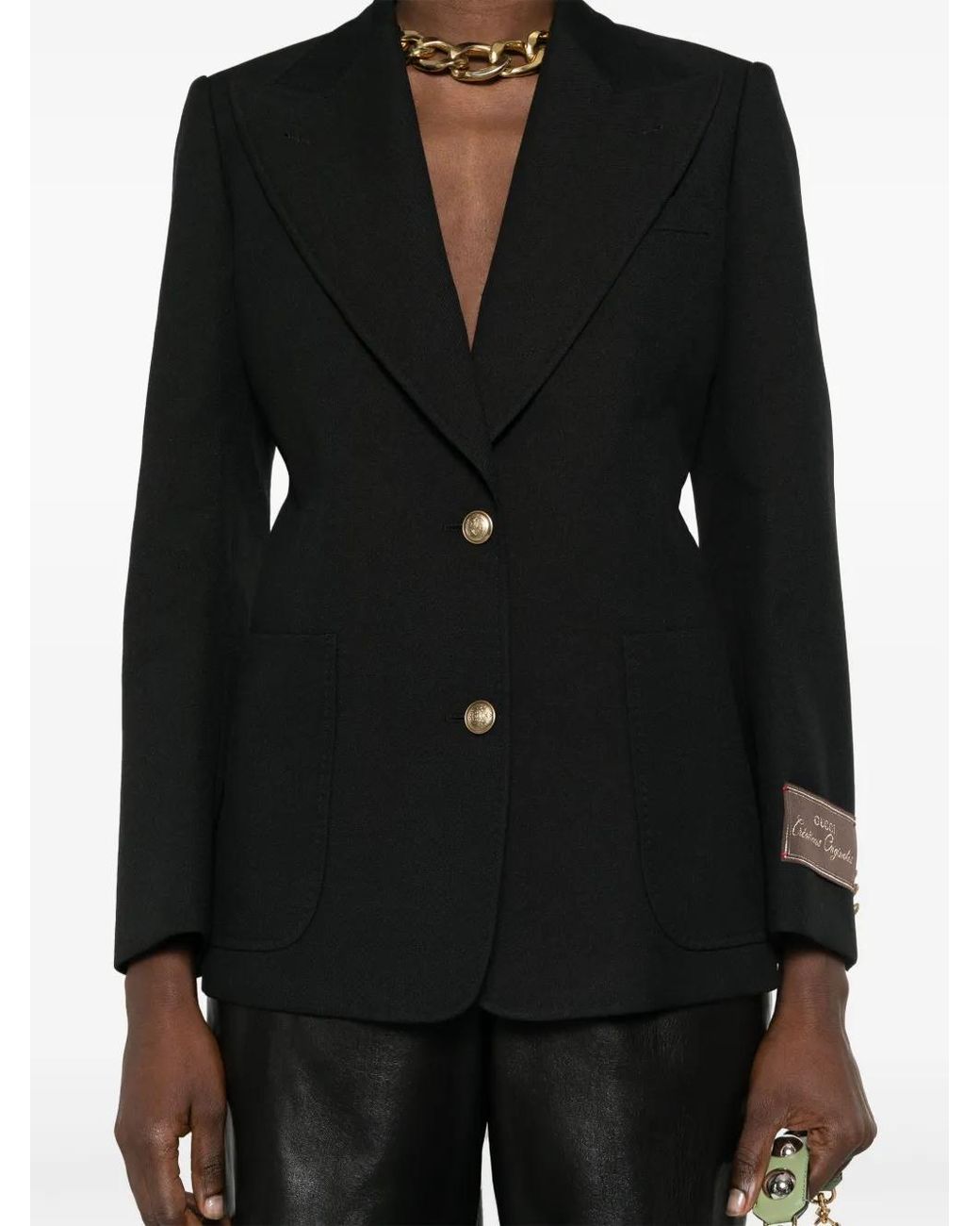 Gucci Black Single-Breasted Twill Blazer