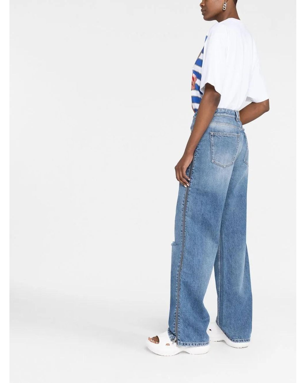 Vaqueros Rectos Con Cremallera Stella McCartney de color Blue