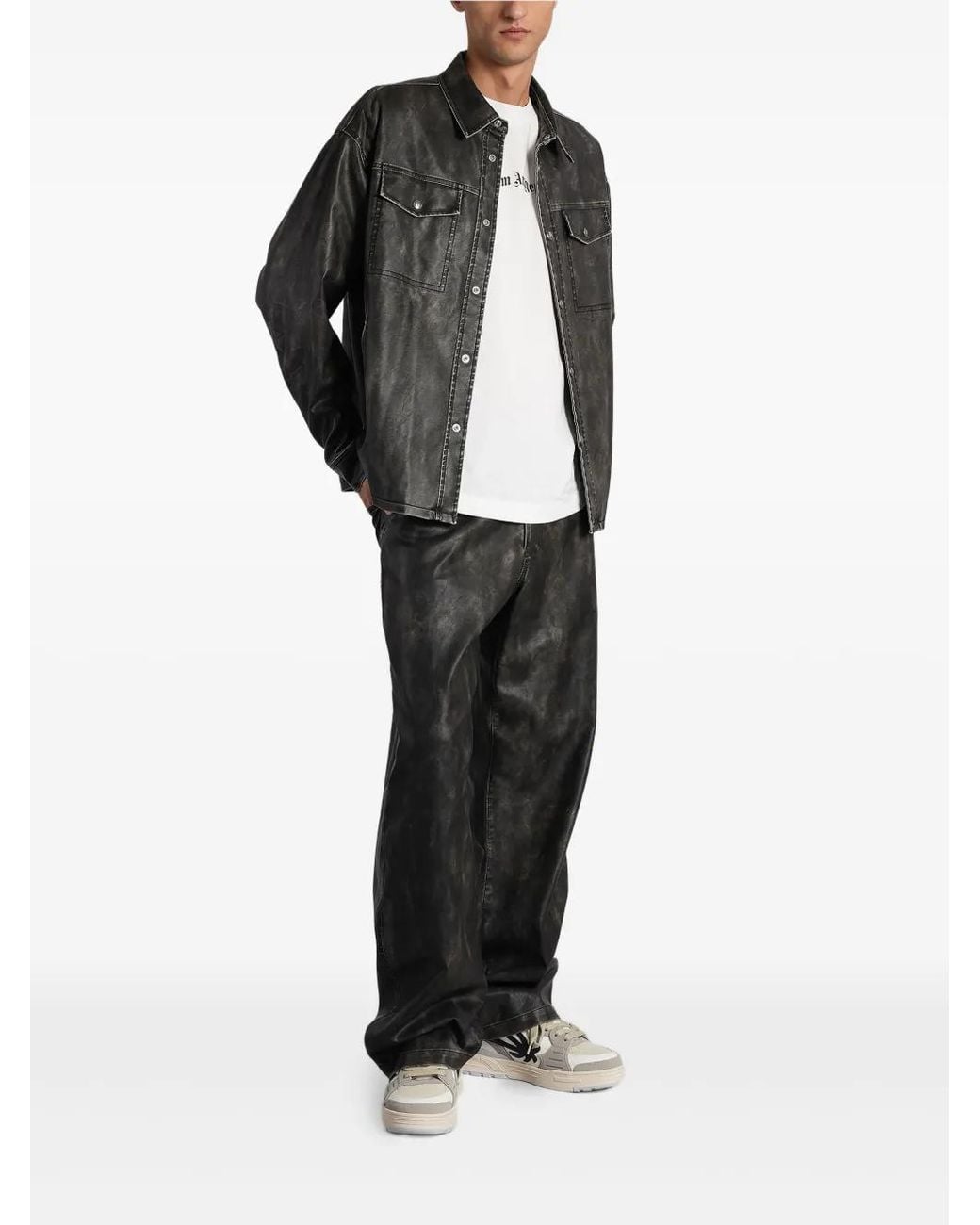 Palm Angels Gray Casual Jacket for men
