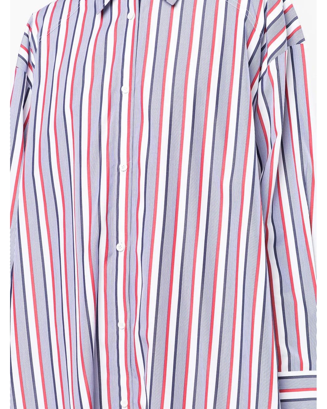 Juun.J Purple Stripe-Detail Shirt Dress