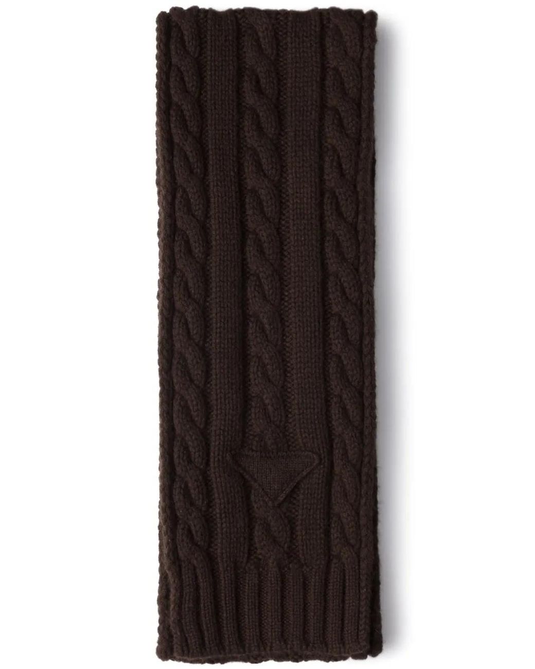 Prada Black Cashmere Cable-Knit Scarf for men