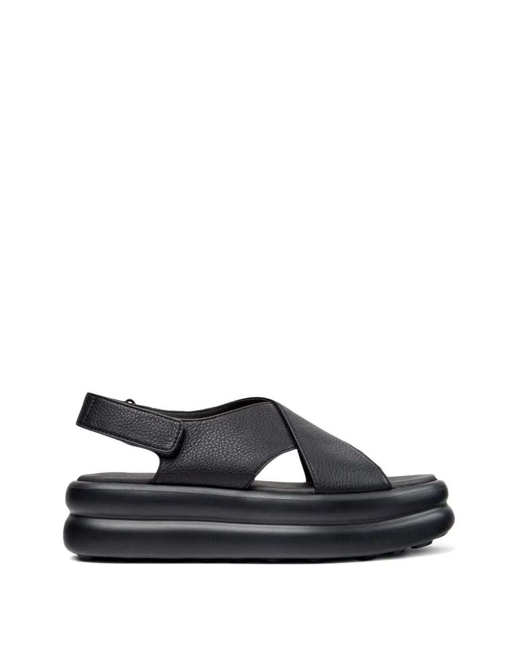 Camper Black Pelotas Flota Up Leather Sandals
