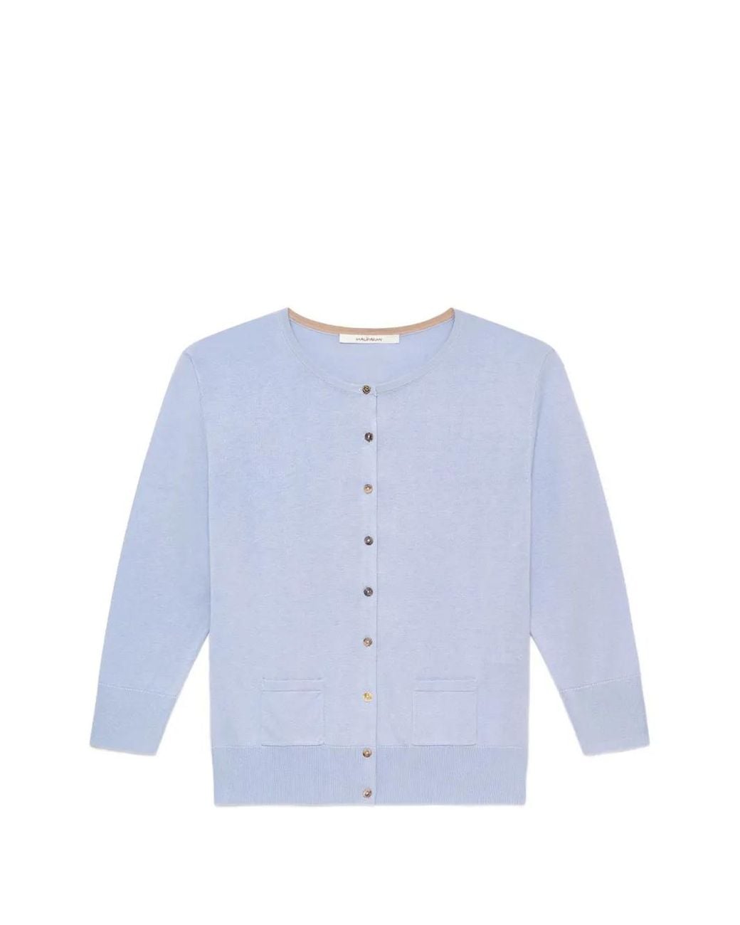 Maliparmi Blue Pocket Crew Neck Cardigan
