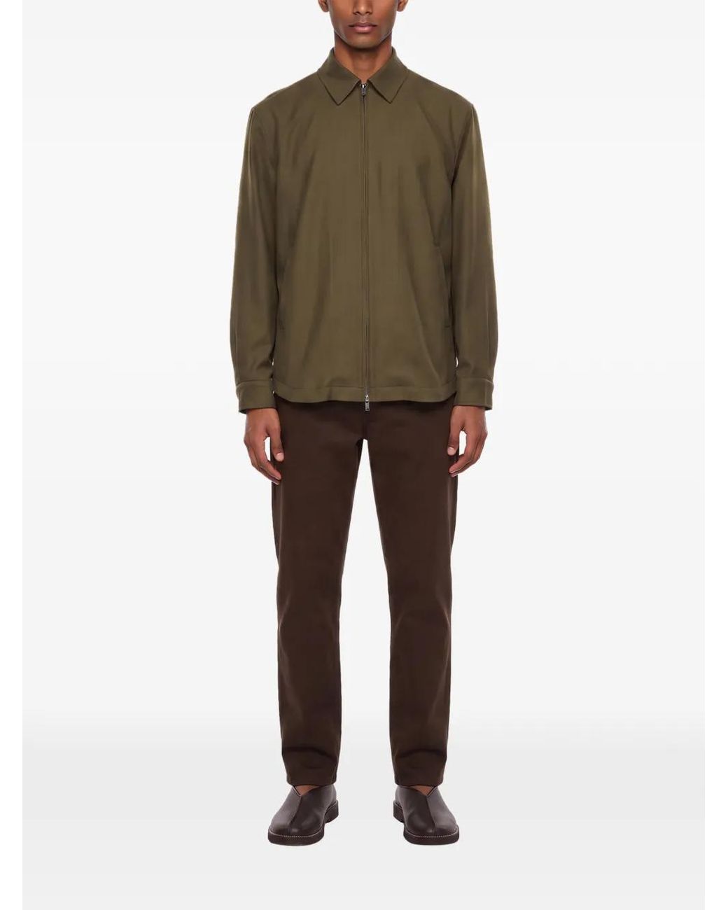 Jonathan Simkhai Green Sidney Zip-Up Collared Jacket for men