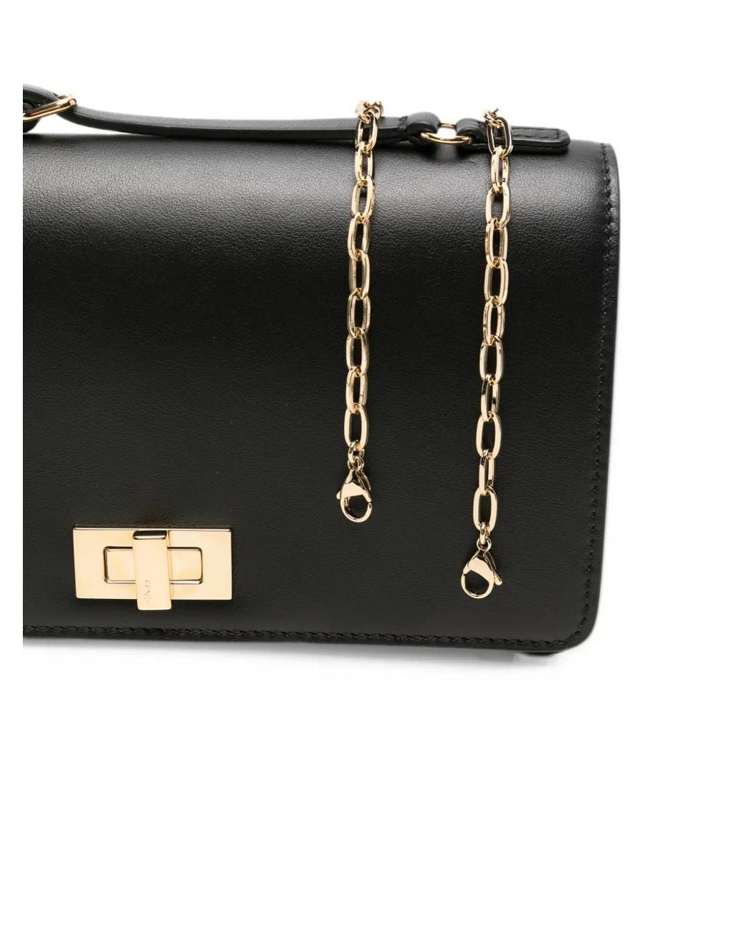 Fendi Black Wallet On Chain Leather Bag