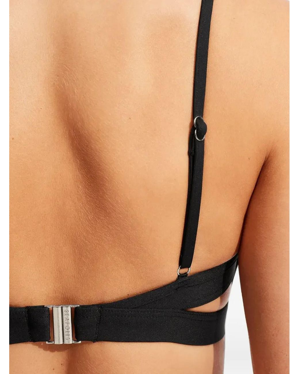 Seafolly Black Hybrid Cut-Out Bikini Top