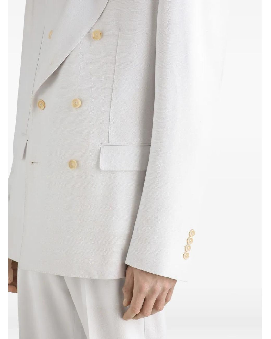 Dolce & Gabbana White Sicilia Light Double-Breasted Jacket for men