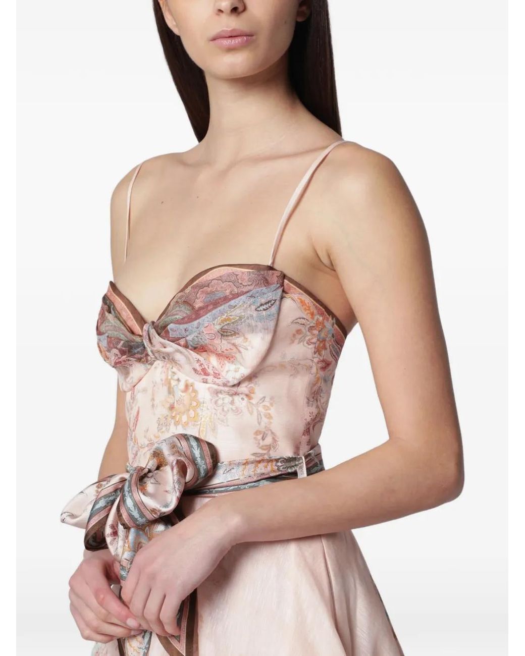 Zimmermann Pink Alchemy Structured Midi Dress