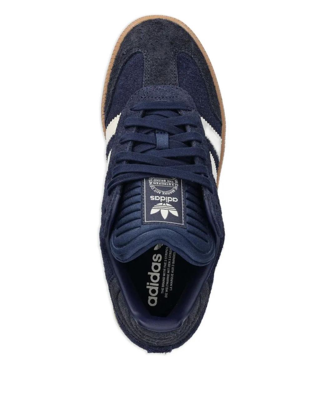 Adidas Blue Samba Xlg Three-Stripe Suede Sneakers