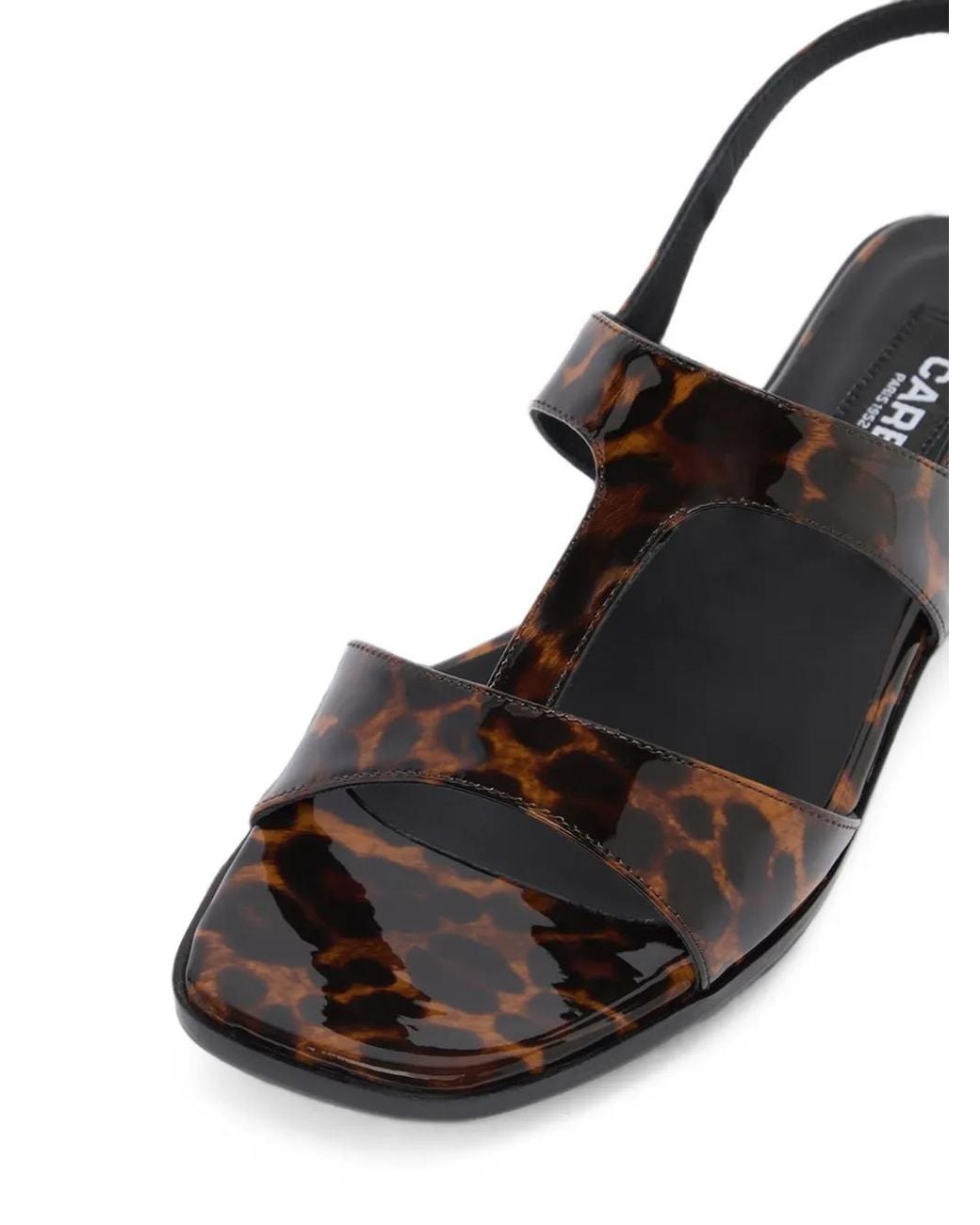CAREL PARIS White Roma Leopard-Print Sandals