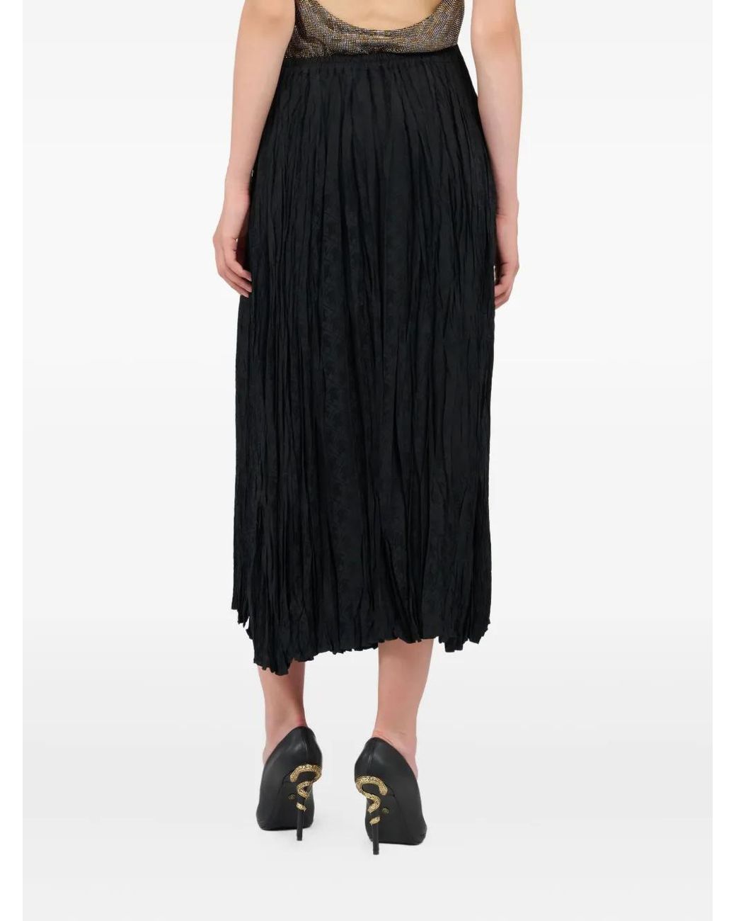 Roberto Cavalli Black Pleated Skirt