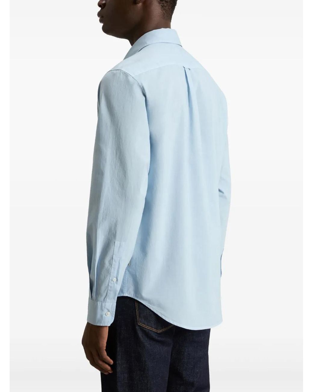 Woolrich Blue Poplin Shirt for men