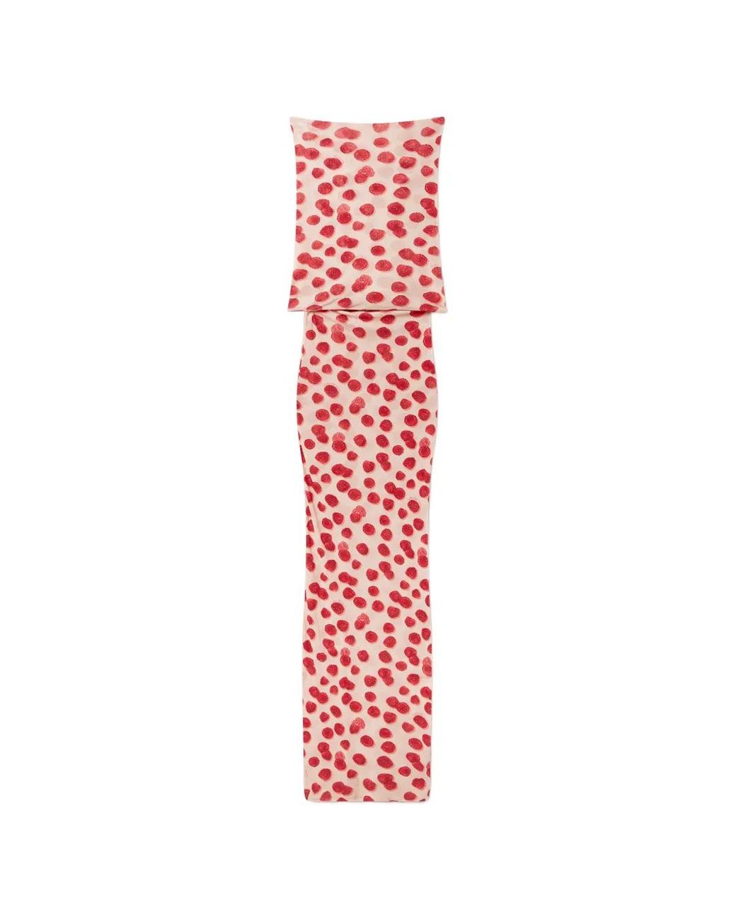 Stella McCartney Red Raspberry-Print Ruched Maxi Dress