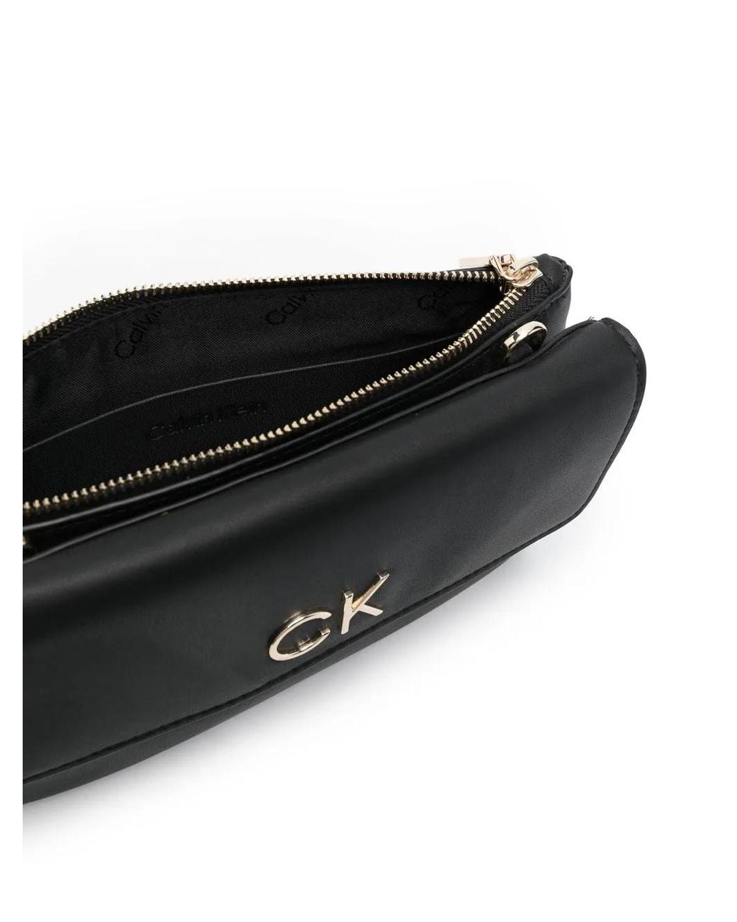 Calvin Klein Black Re-Lock Double Crossbody Bag