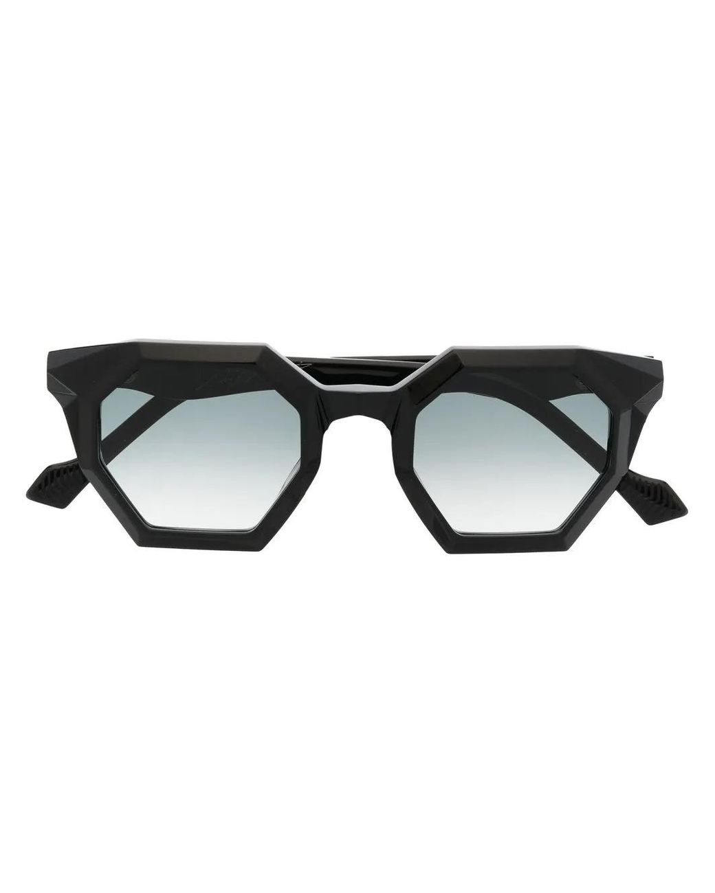 Yohji Yamamoto Black Hexagonal Gradient Sunglasses