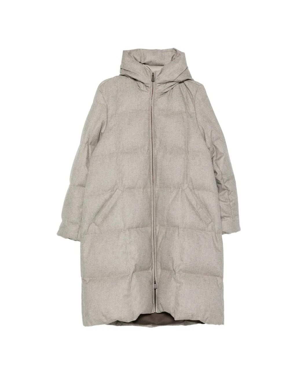Colombo Gray Quilted-Pattern Coat
