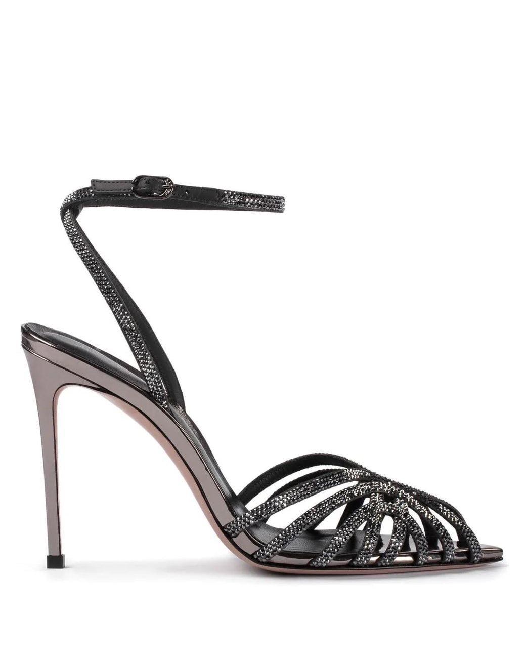 Le Silla White Divina 105Mm Crystal-Embellished Sandals