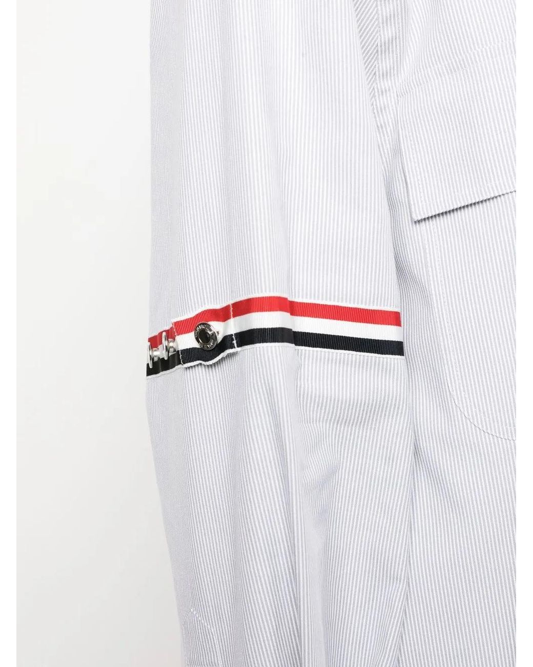 Thom Browne White Rwb Stripe Longline Shirt