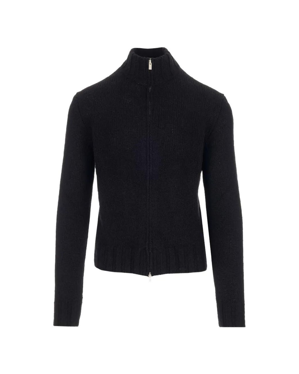 Al Duca D'aosta Blue Ribbed-Trim Wool Cardigan for men