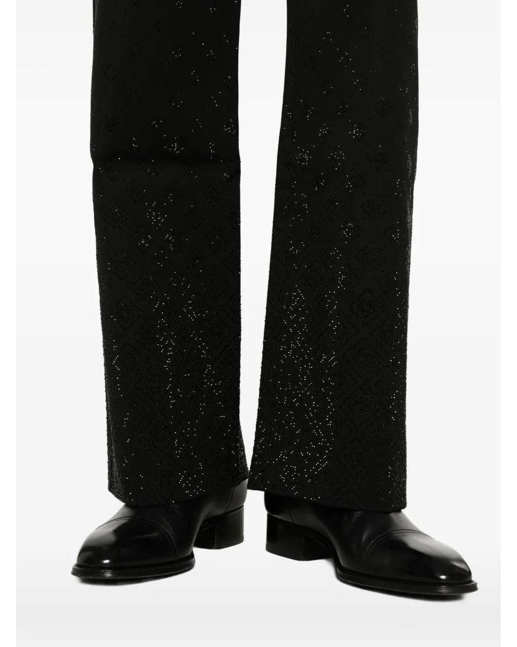 Casablanca Black Patterned Trousers for men