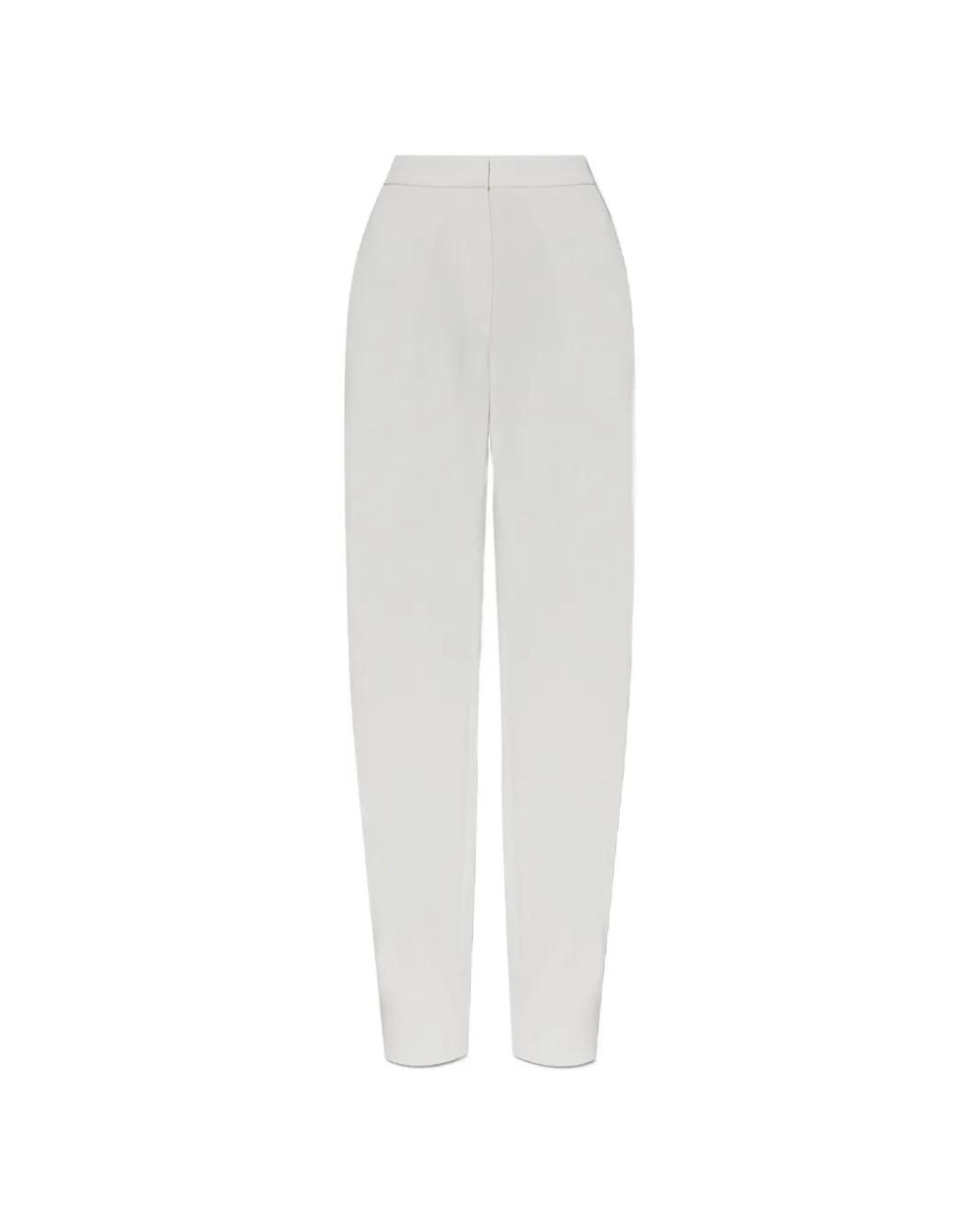 Emporio Armani White Unlined High-Waisted Wide-Leg Trousers With Side Pockets