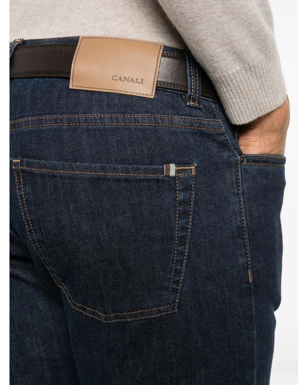 Canali Blue Straight-Leg Jeans for men