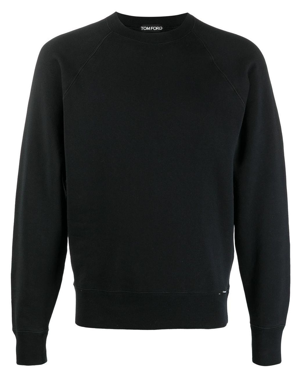 Tom Ford Cotton Crew-neck Long-sleeve Sweatshirt in Black for Men - Lyst