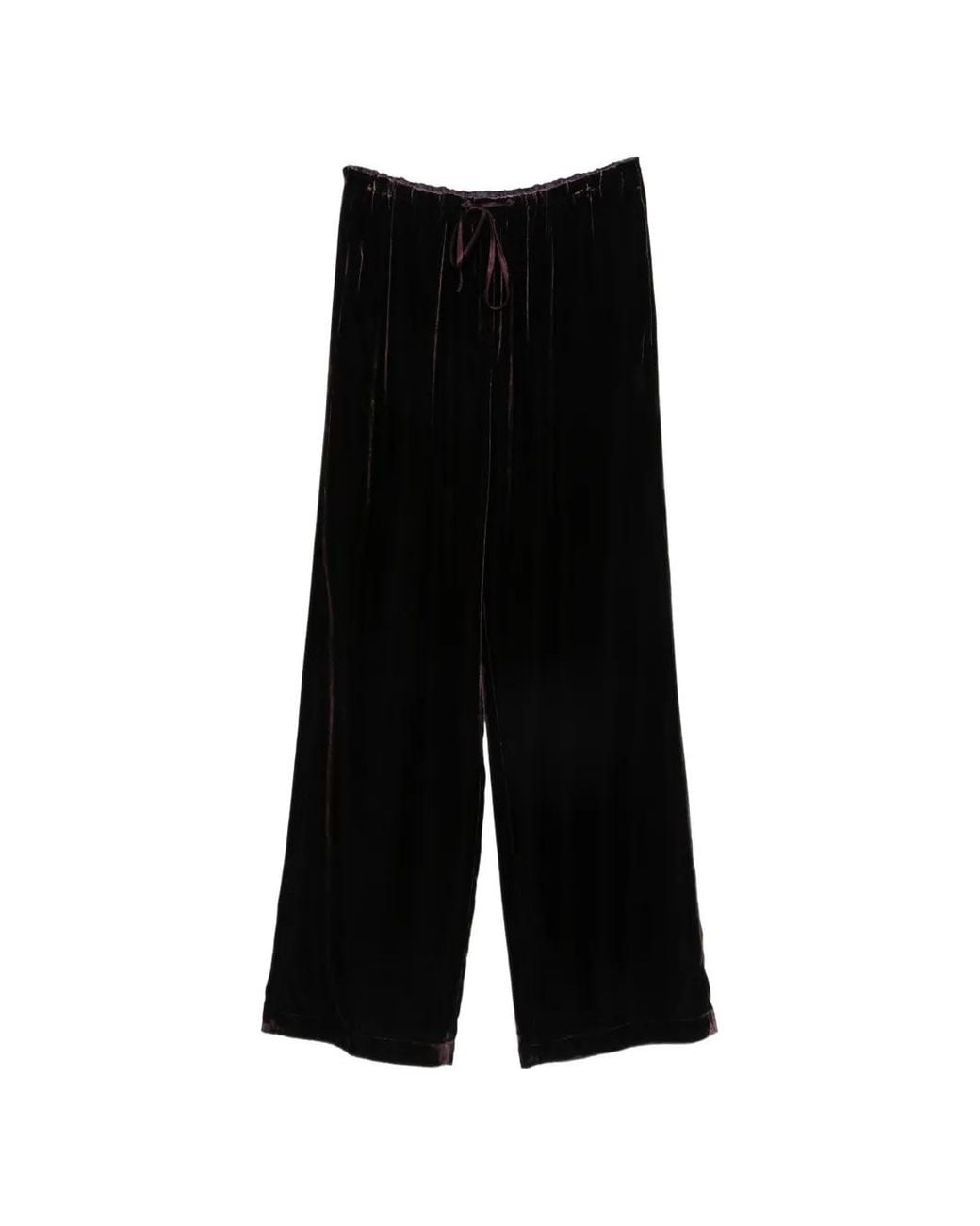 Forte_forte Black Velvet Drawstring Trousers