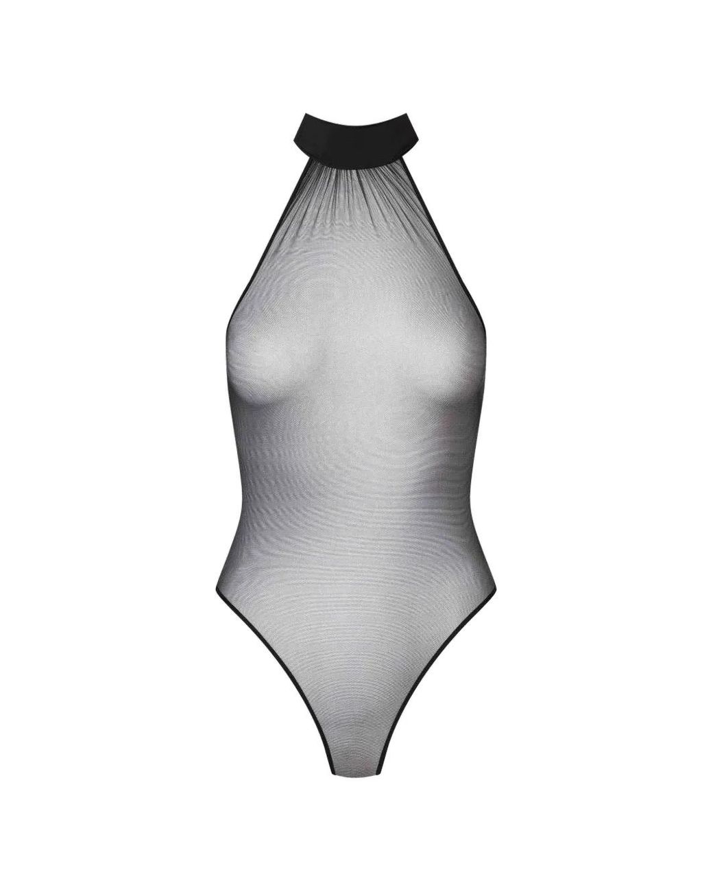 Scandale Gray Nuit Fauve Mesh Bodysuit