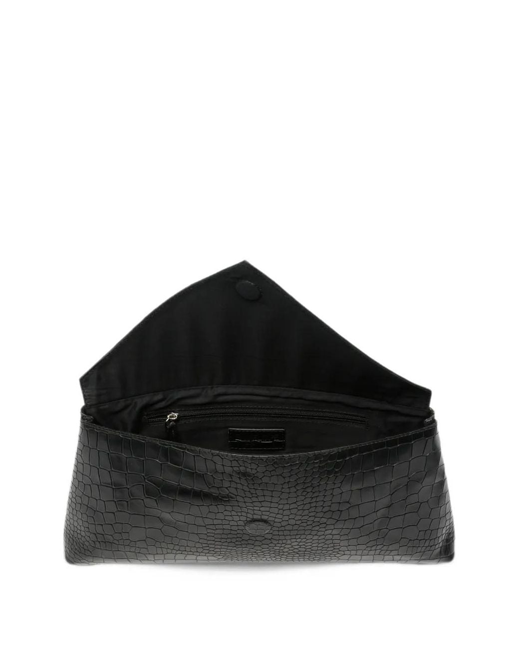Envelope Black Onyx Croc-Effect Envelope Clutch Bag