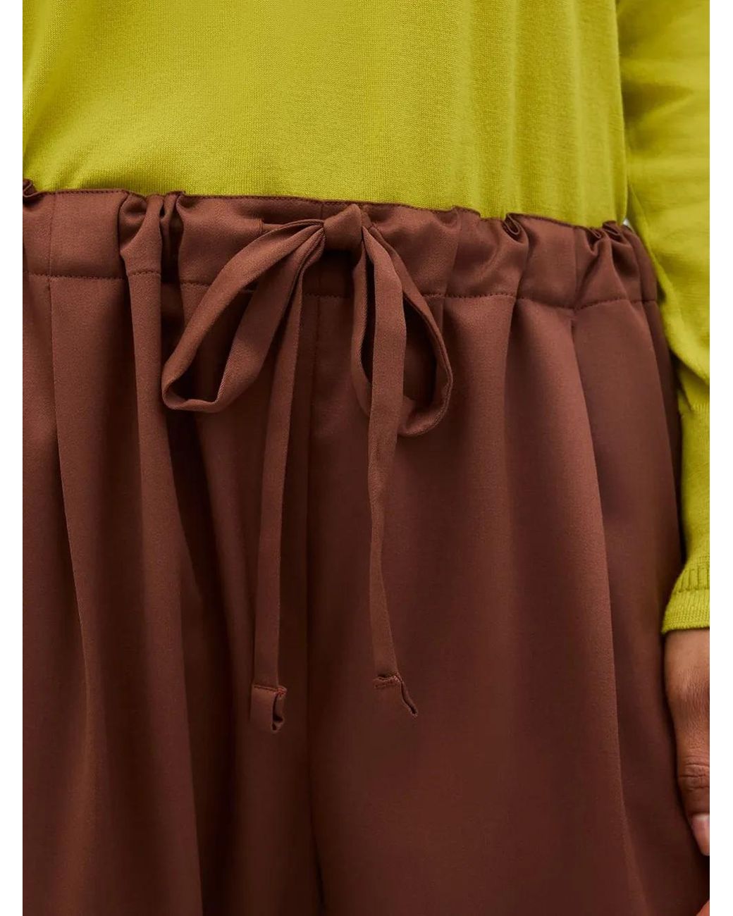 Another Tomorrow Purple Pleated Drawstring Trousers