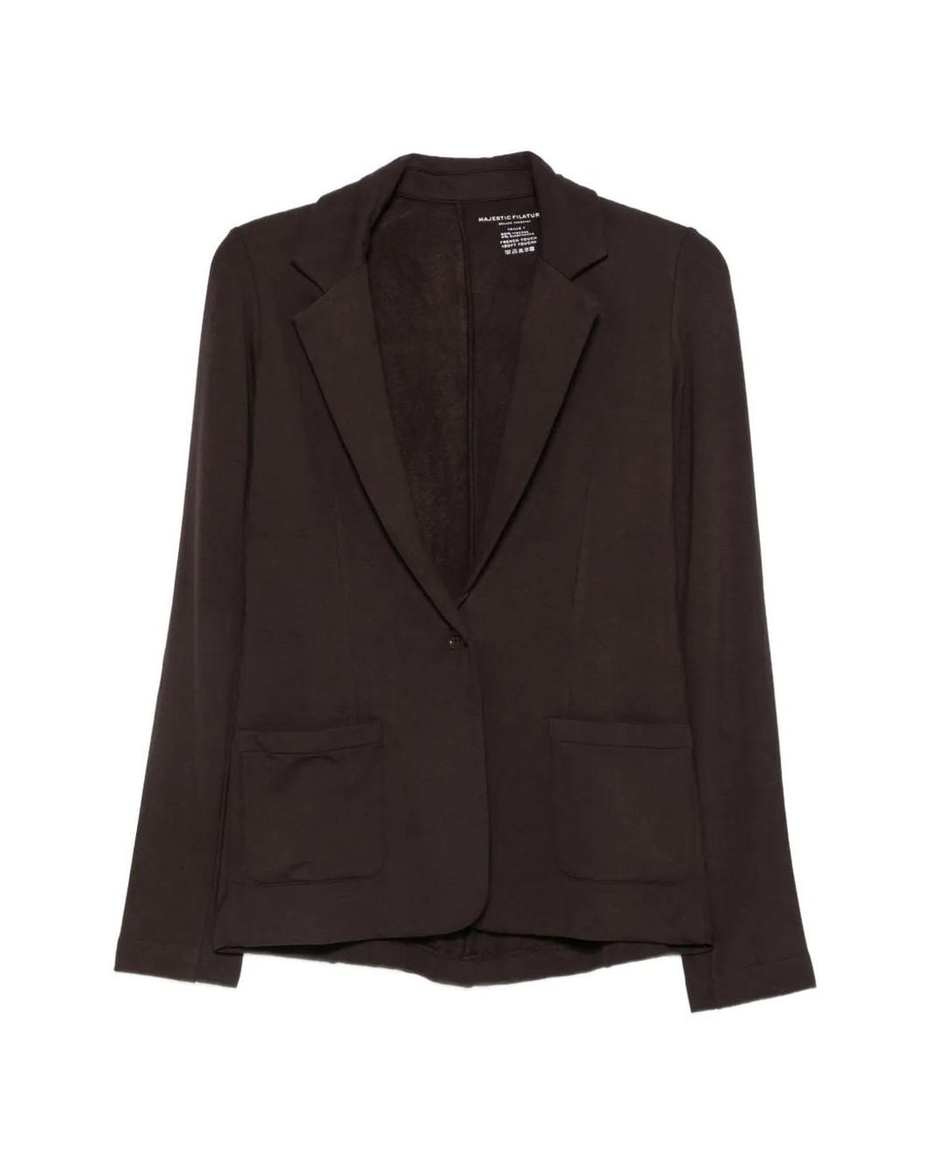 Majestic Filatures Brown Single-Breasted Patch-Pocket Blazer