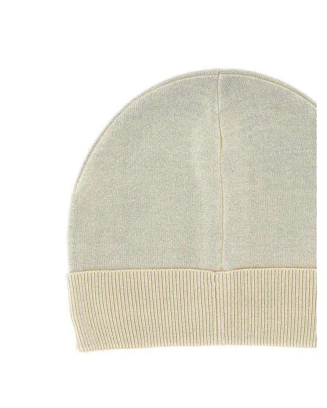 EA7 Gray Logo-Jacquard Ribbed-Cuff Beanie Hat for men