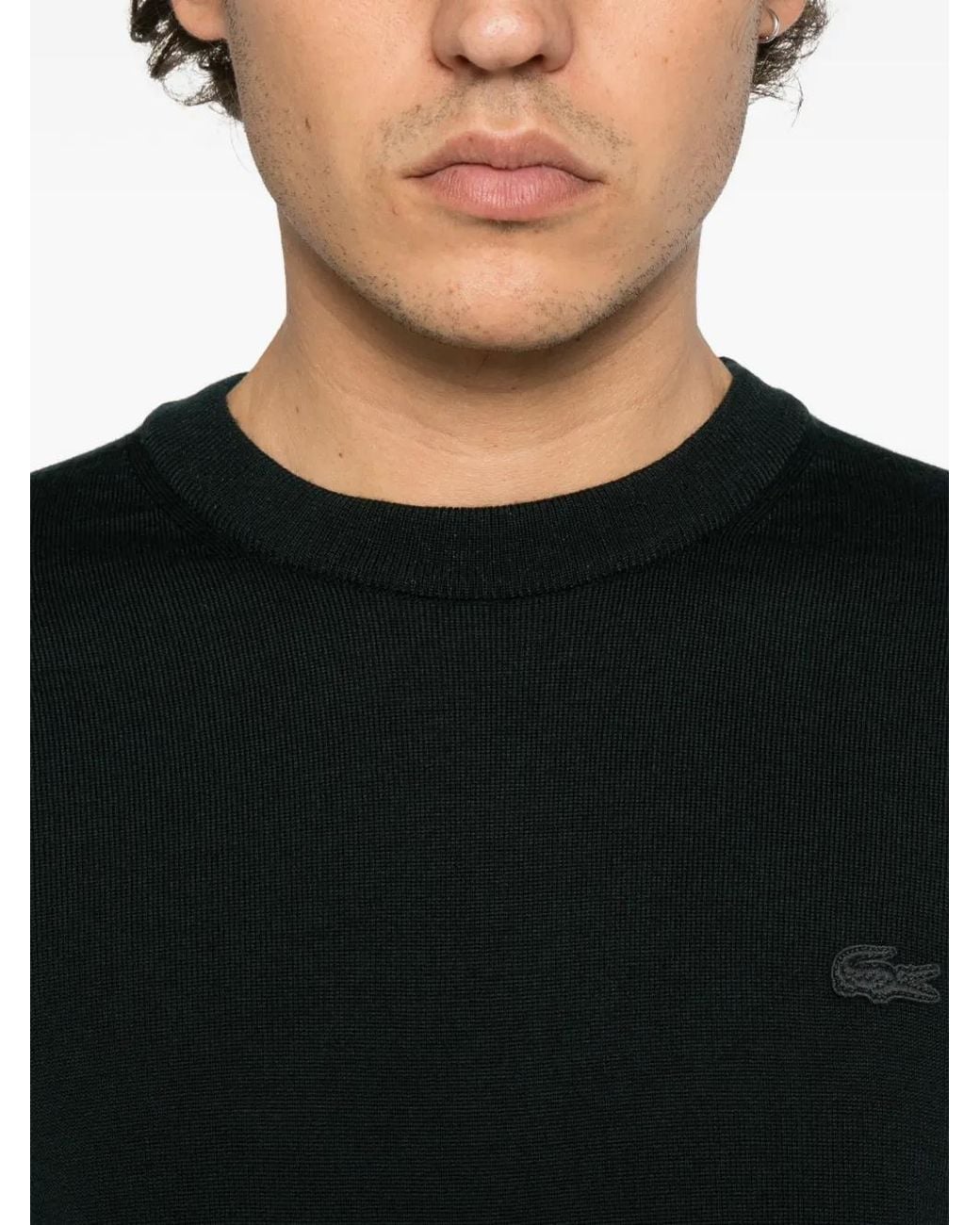 Lacoste Black Crew-Neck Sweater for men