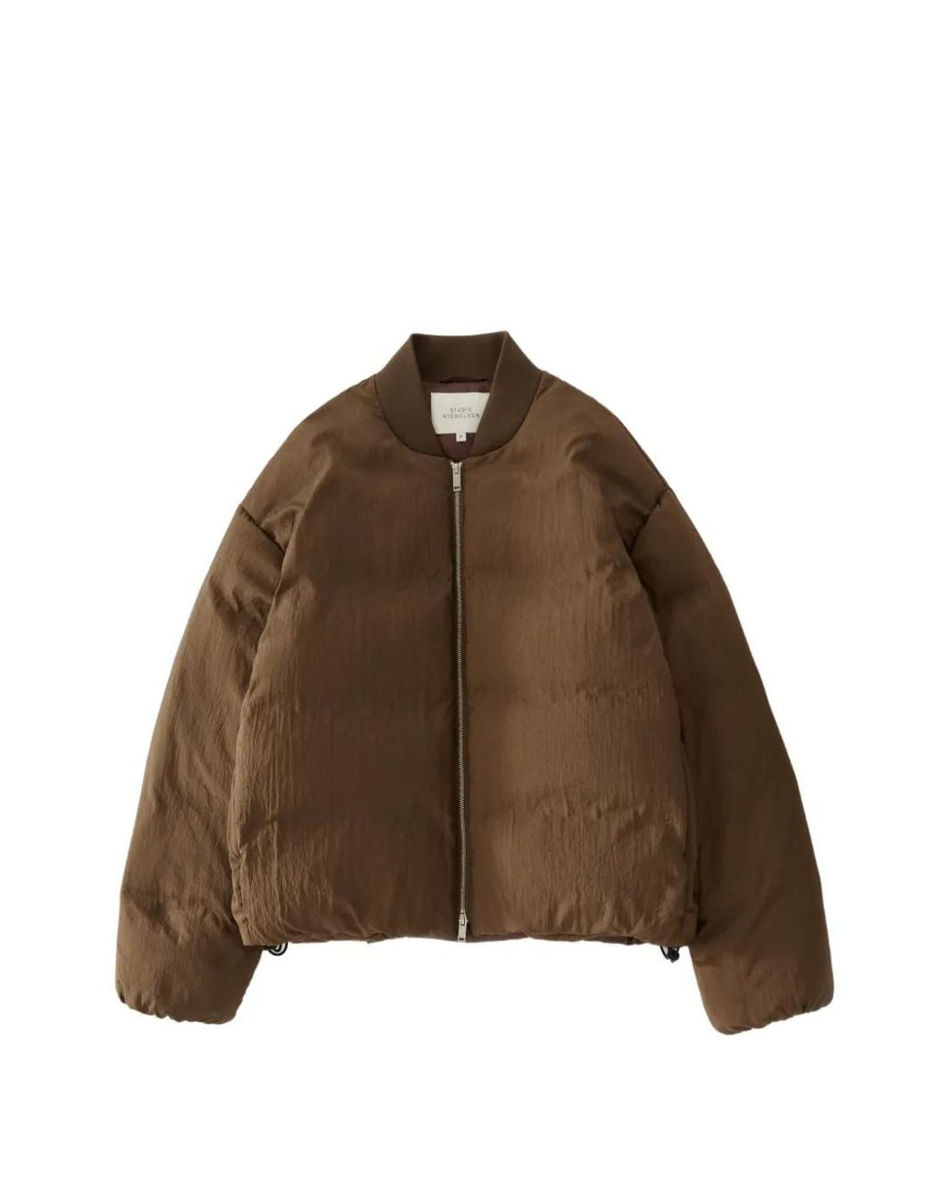Studio Nicholson Brown Frye Crinkle-Effect Bomber Jacket for men