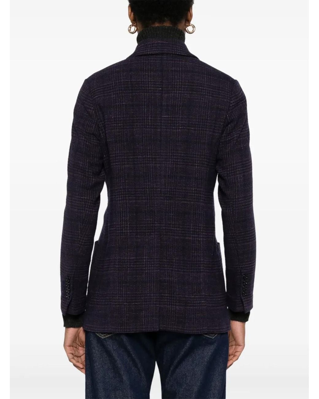 Circolo 1901 Blue Check Double-Breasted Blazer