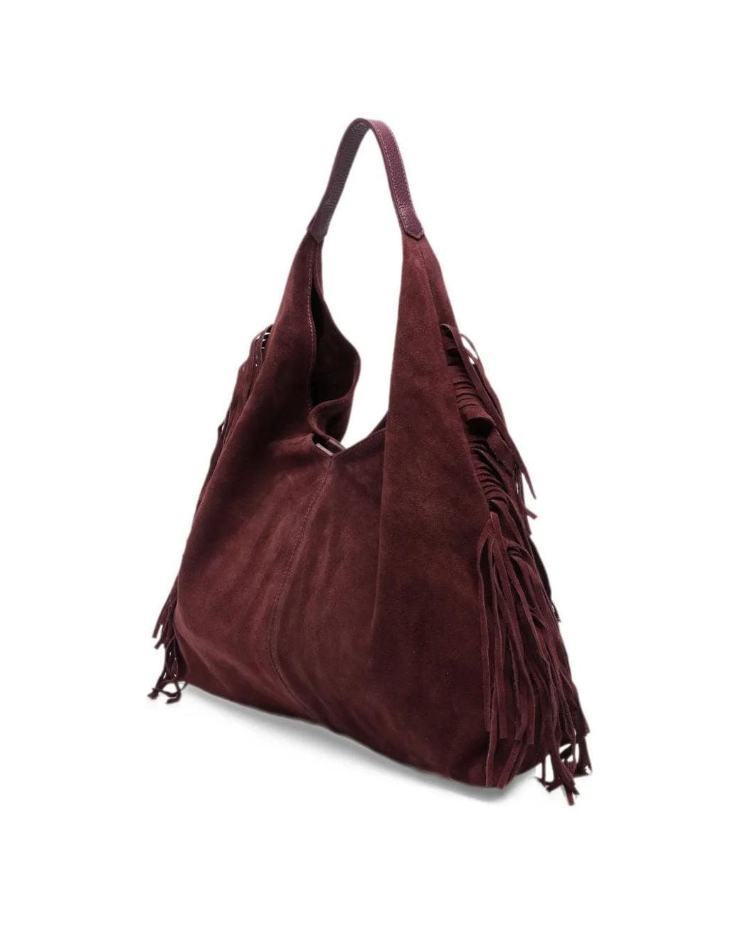 Marc Ellis Red Altea Fringed Suede Shoulder Bag