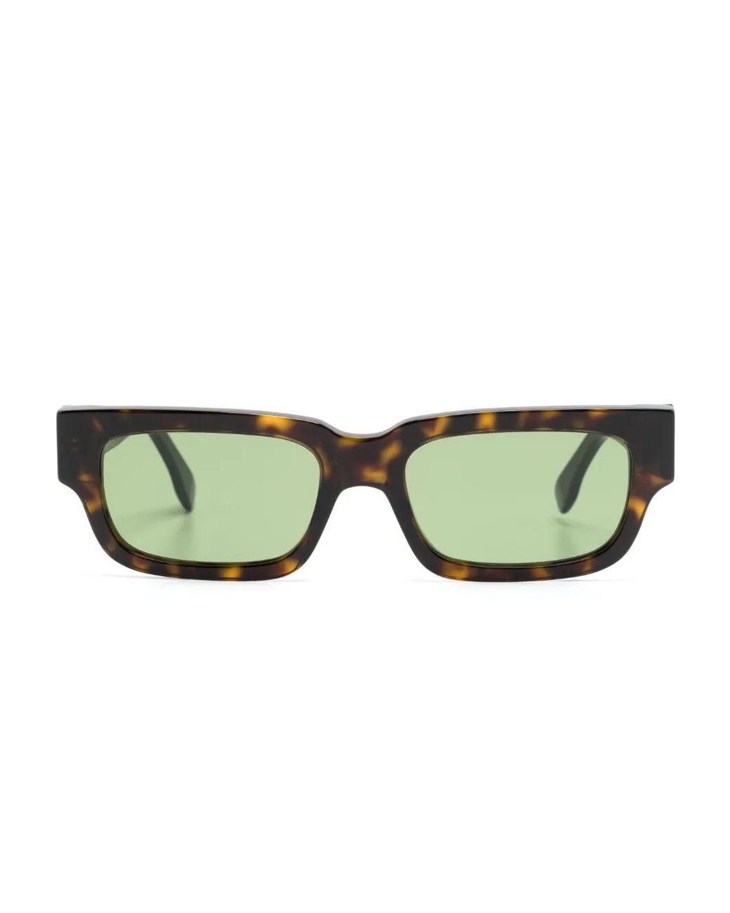 Retrosuperfuture Green Roma Rectangle-Frame Sunglasses