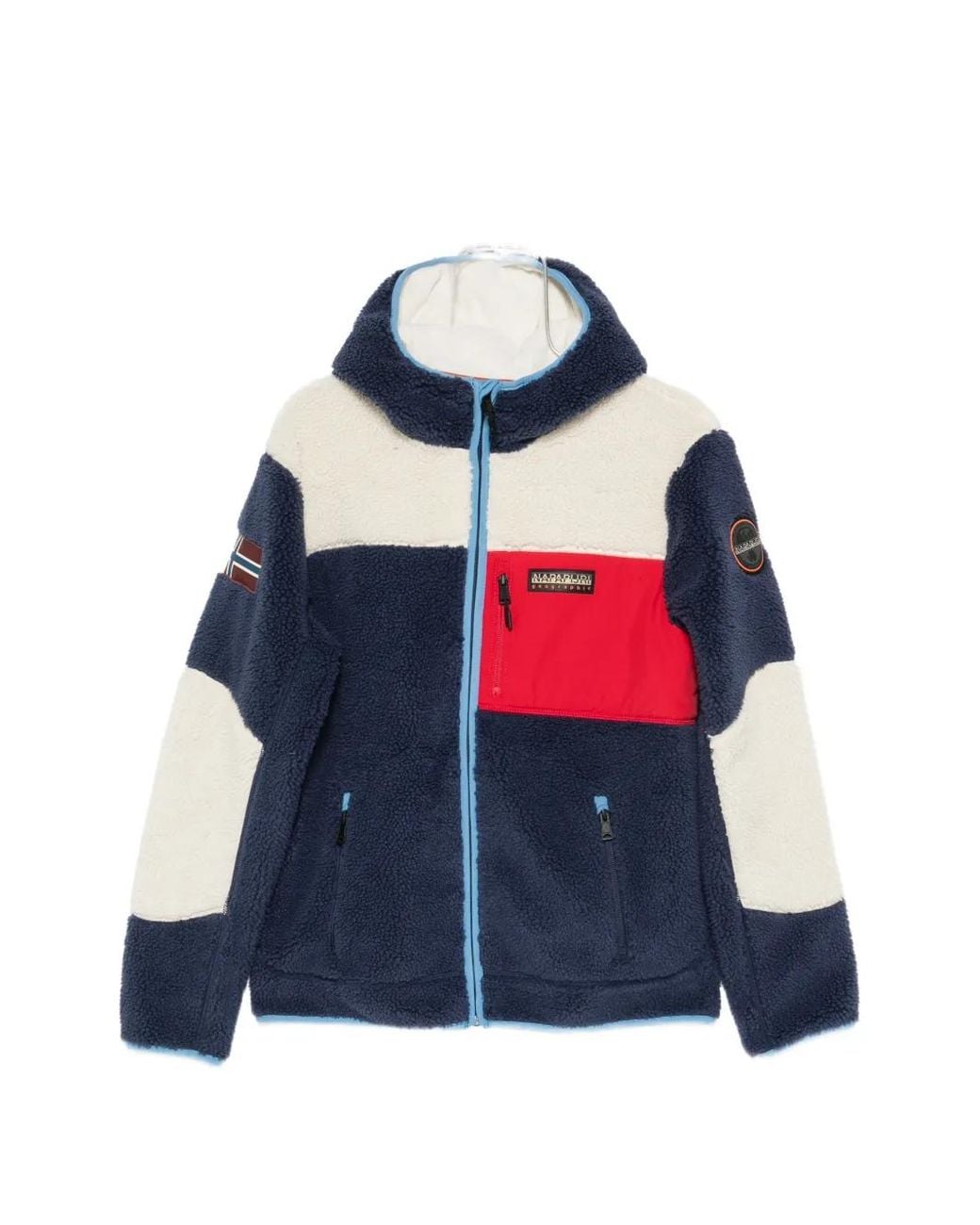 Napapijri Blue Colour-Block Fleece Jacket for men