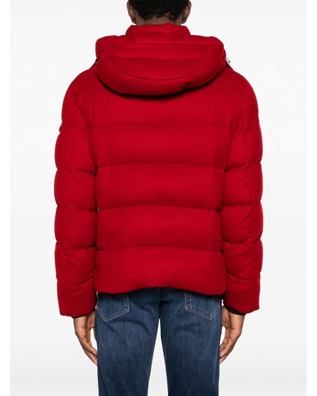 Moorer Red Brett Hooded Down Jacket for men