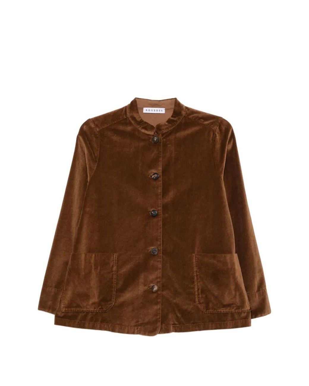 ROSSO35 Brown Mandarin-Collar Jacket